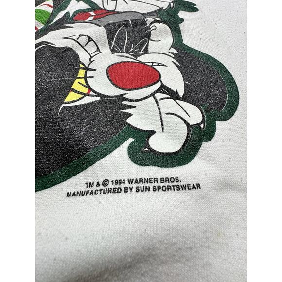 Vintage 1994’s Warner Bros Duck The Halls Lonney Tunes Crewneck/Pullover Size XL - Picture 10 of 11